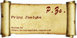 Prinz Zselyke névjegykártya